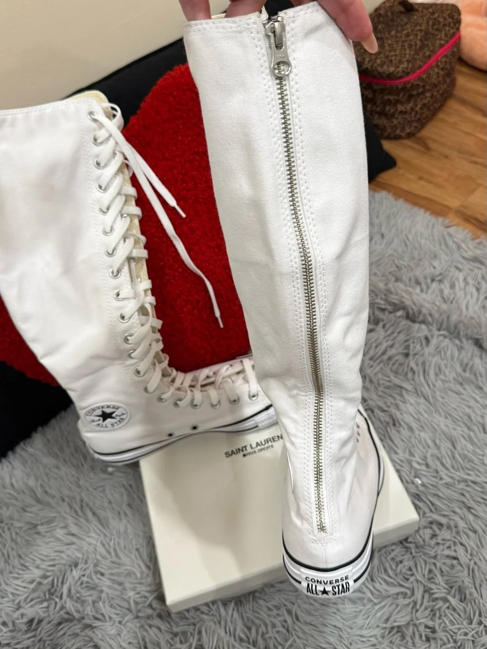 Converse Knee High Zip Boots White W 8.5
